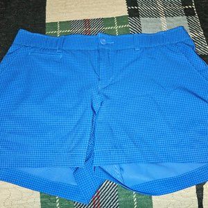 Under Armour Shorty Links Golf Short Houndstooth Blue Classic Preppy
